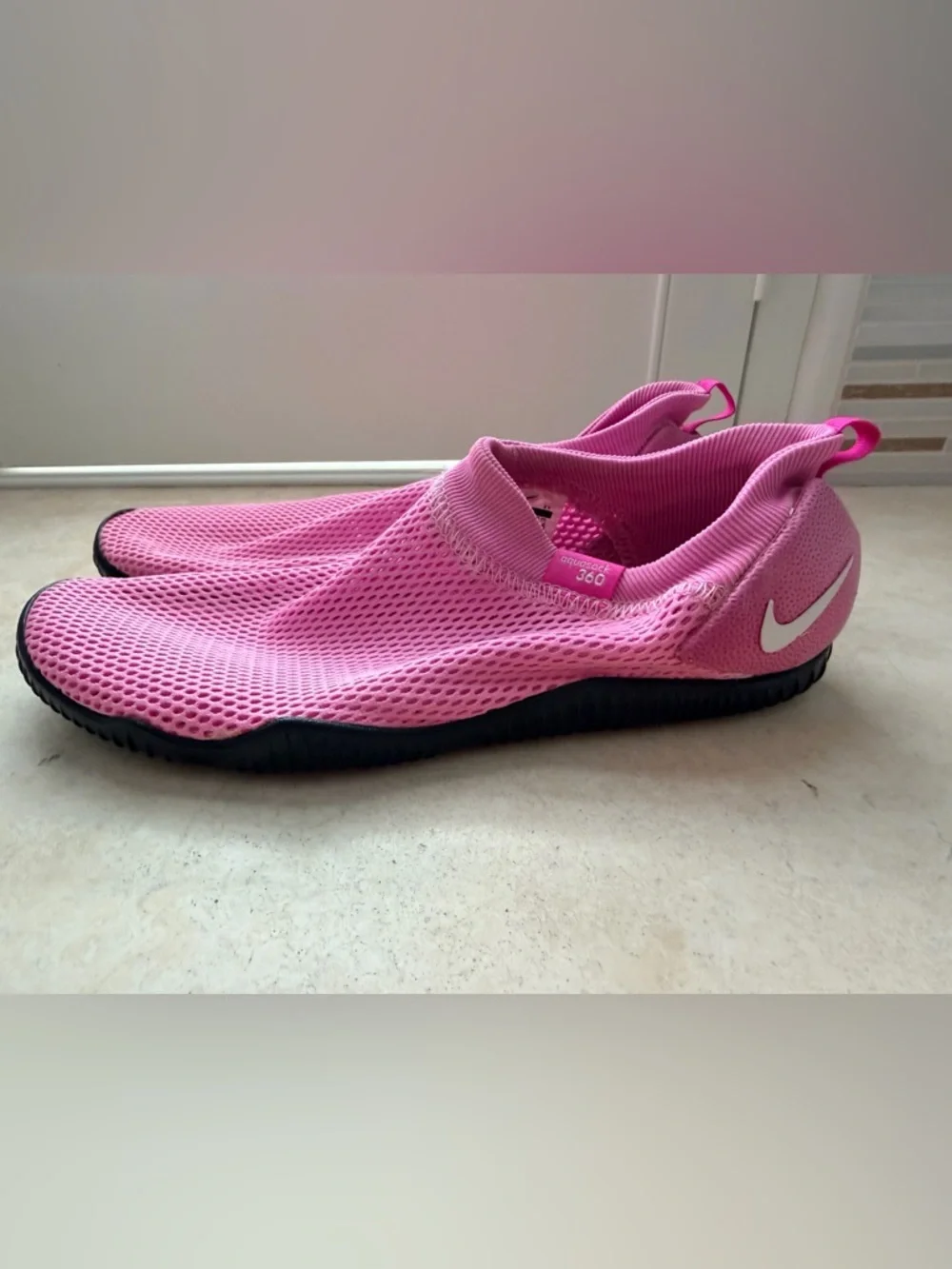 Nike Aquasock 360 Pink Mesh Slip-On Water Shoe with Black Sole